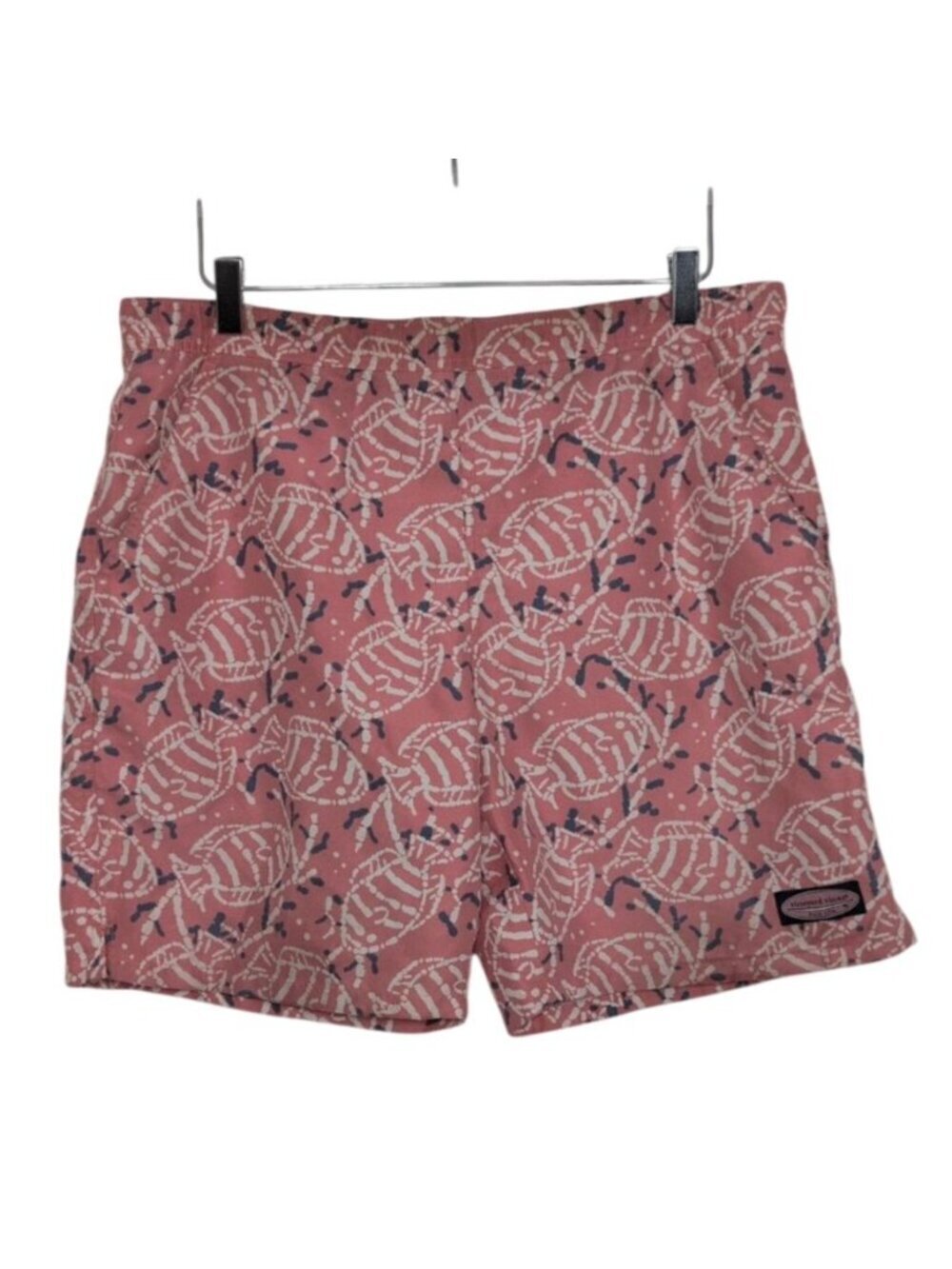 Vineyard Vines Fish Chappy Swim Trunks Mens Size Small Pink Mesh Lined Beach